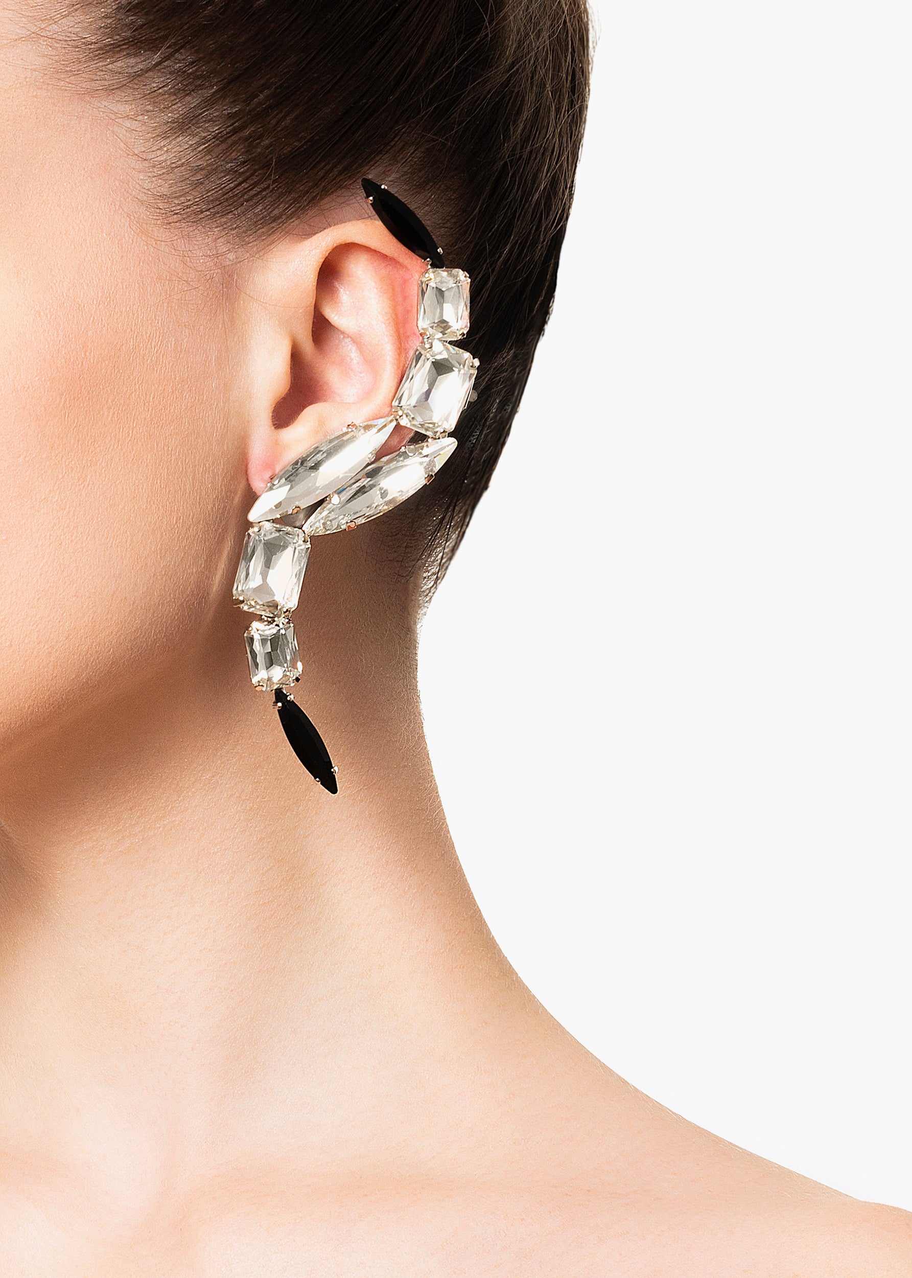 Luna Earjewels silver white/black