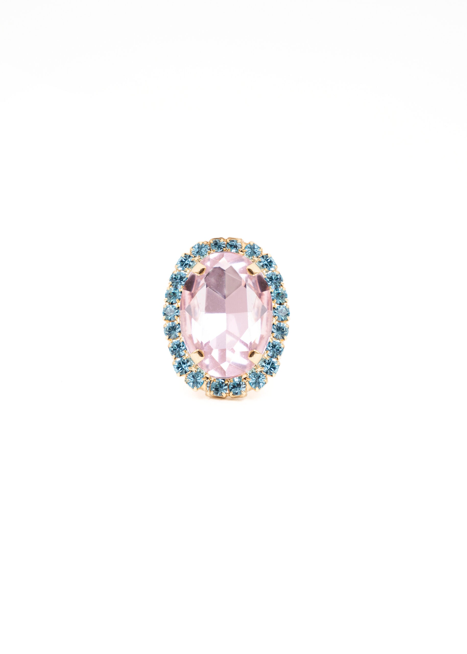 Mara ring round gold light blue