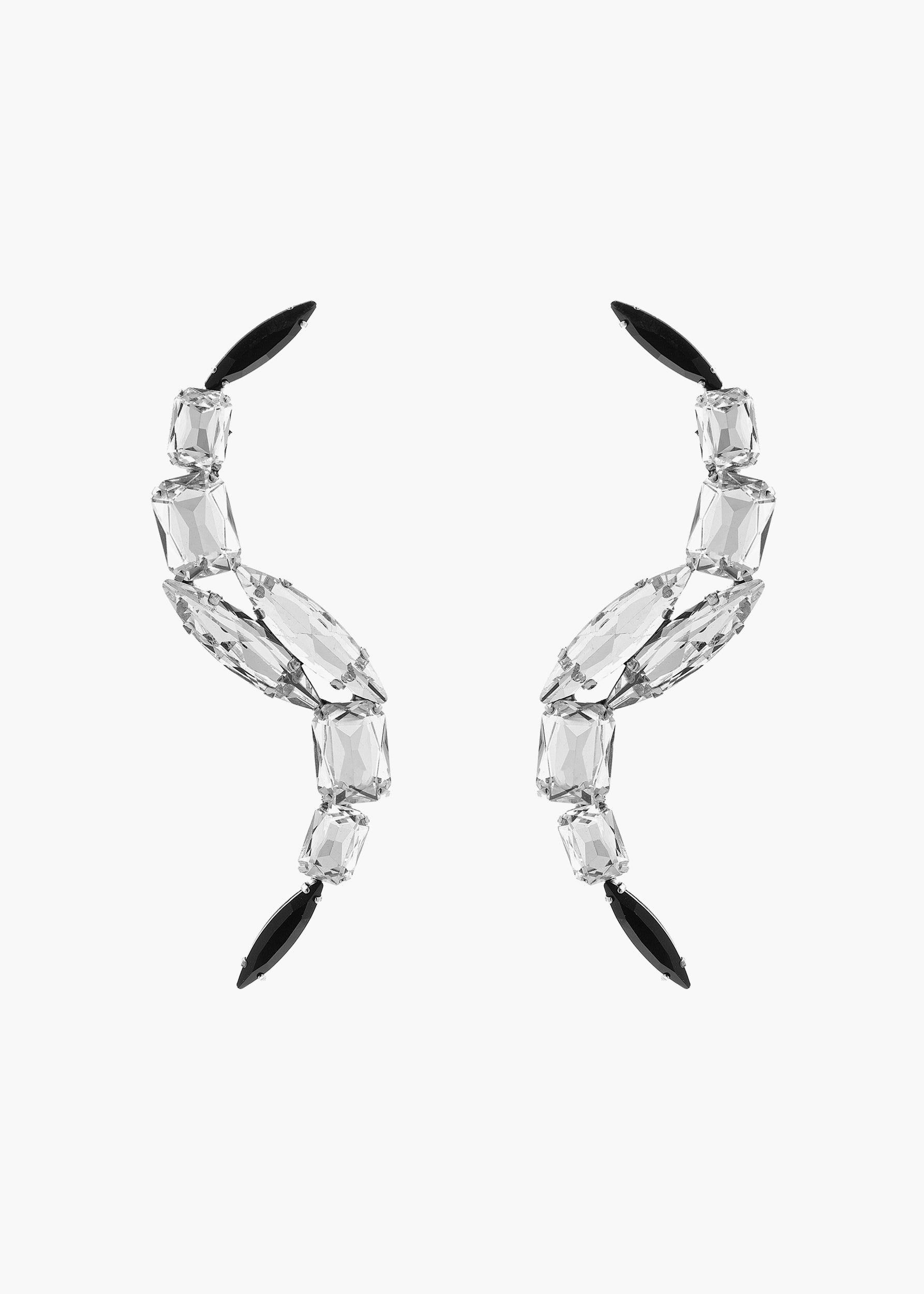 Luna Earjewels silver white/black