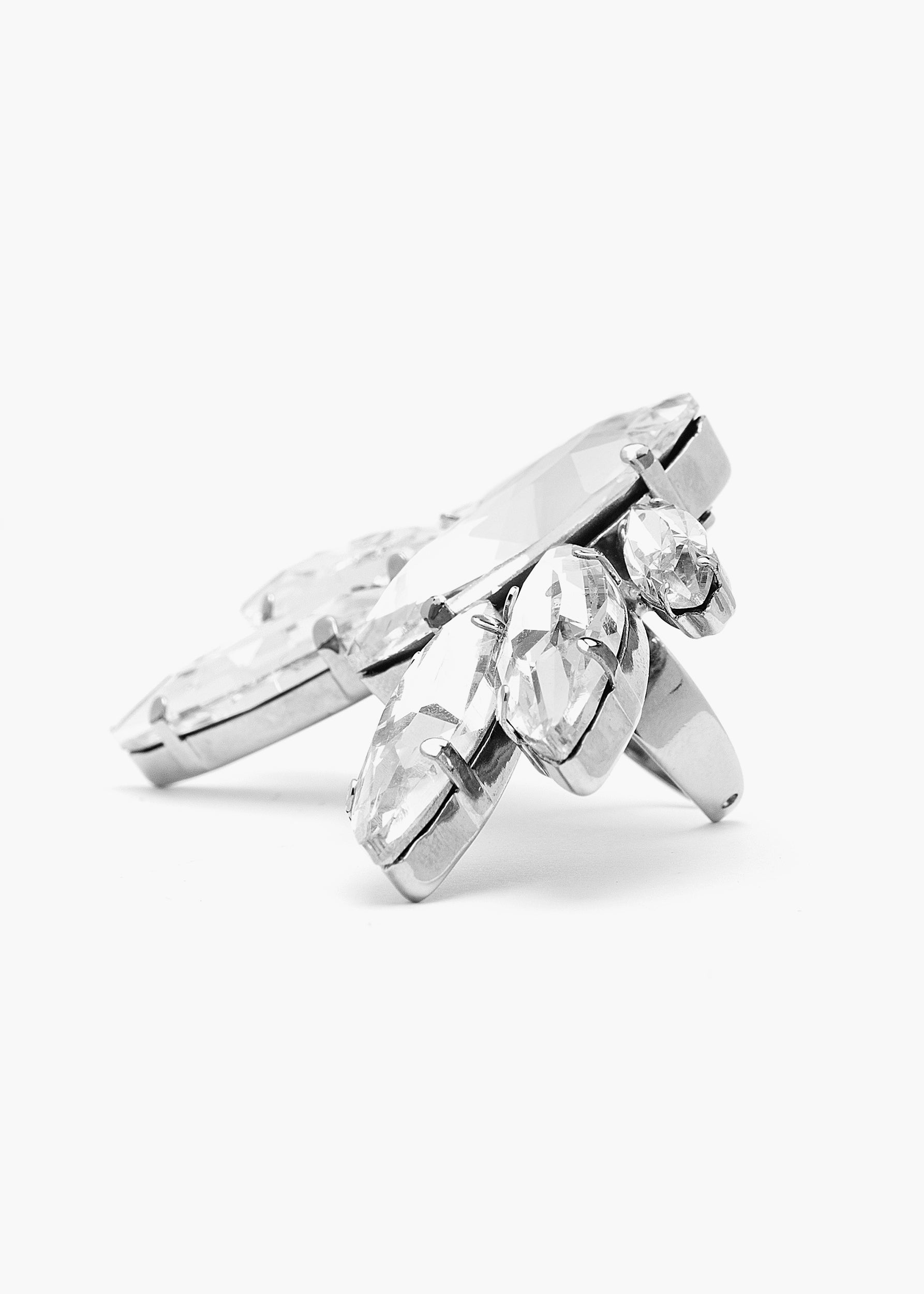 Flora ring silver white