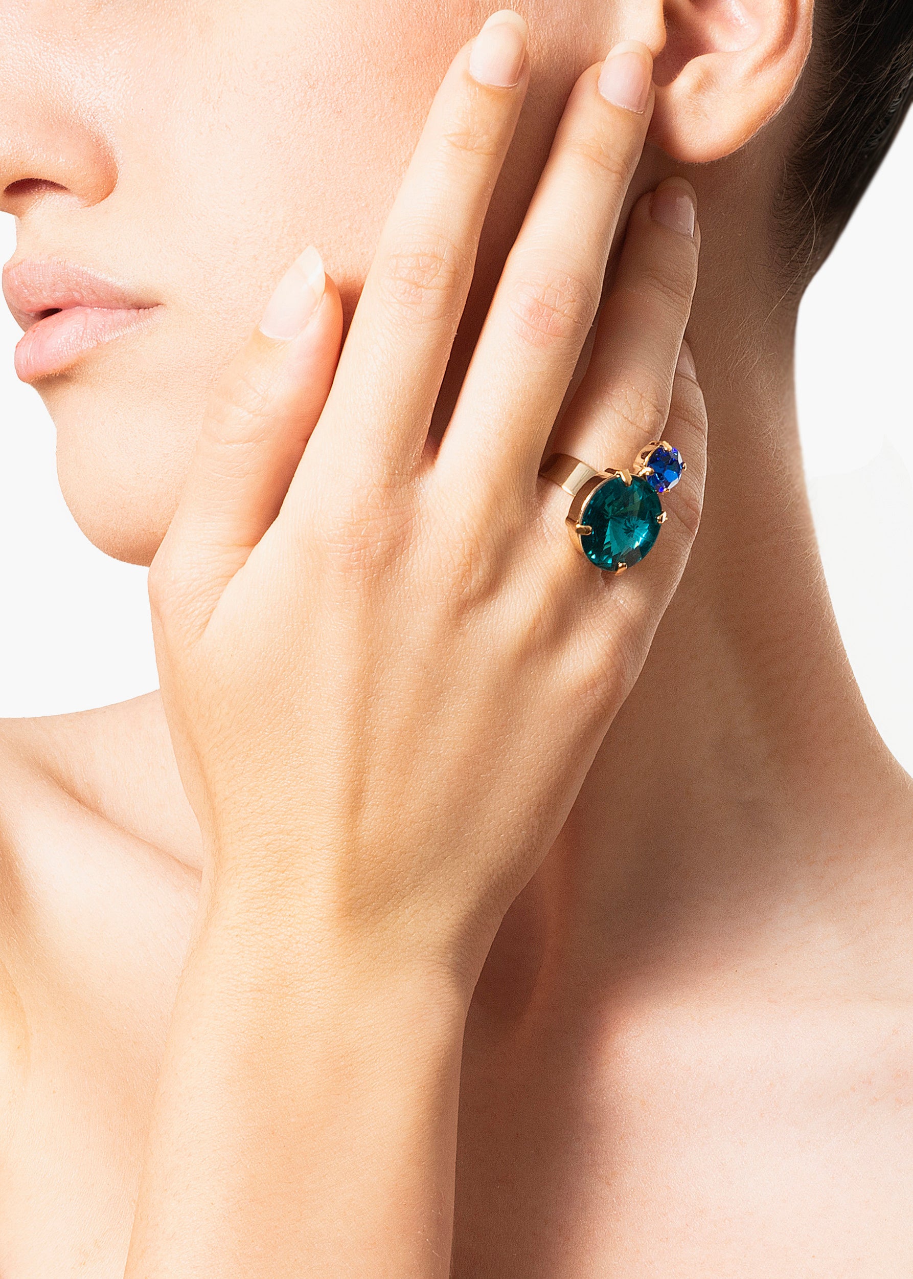 Valeria ring gold light blue