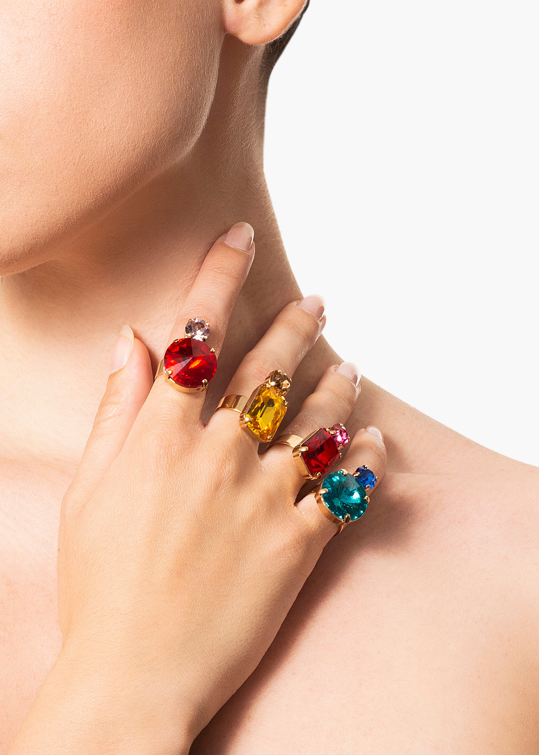 Valeria ring gold light blue