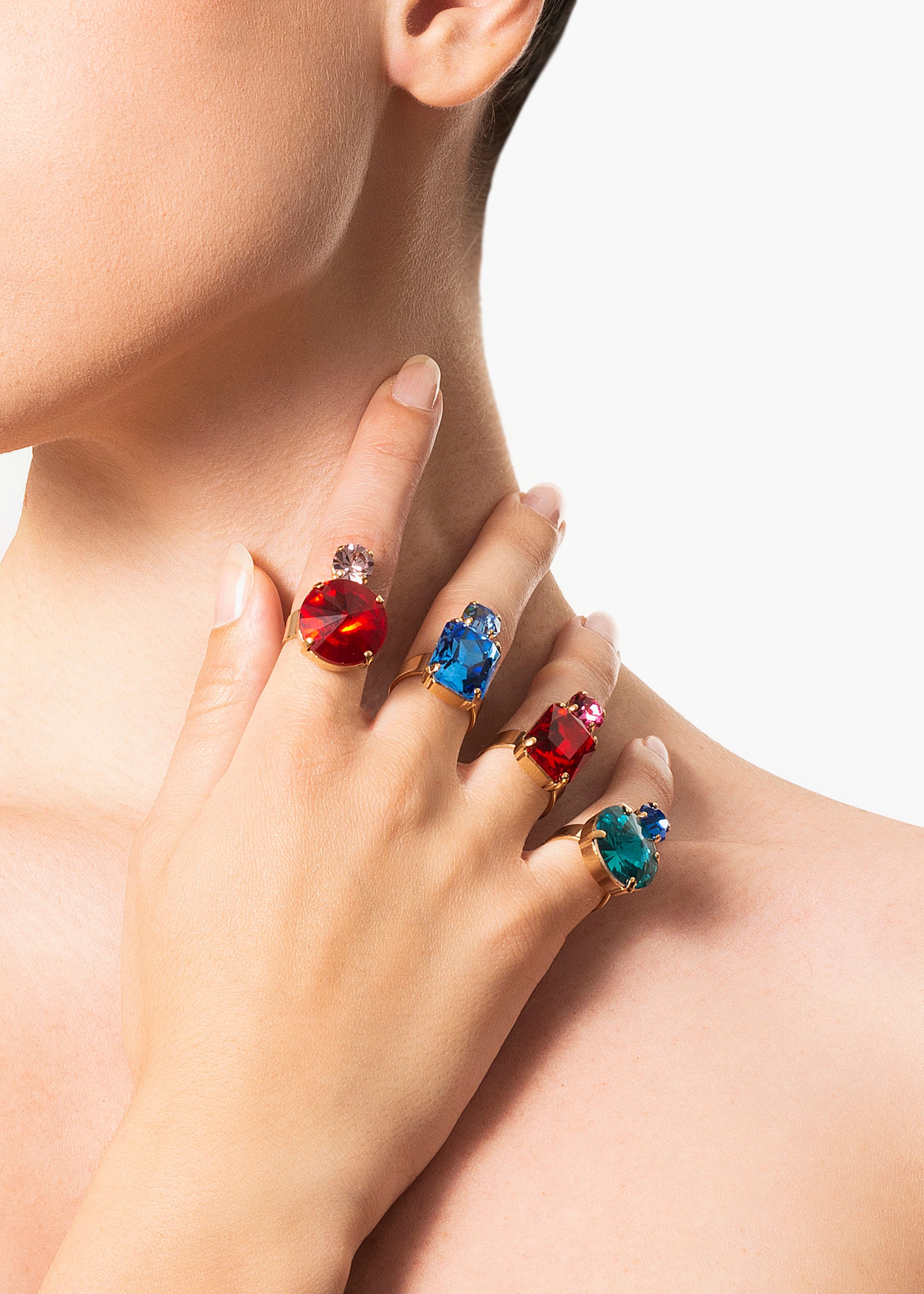 Ida ring gold light blue