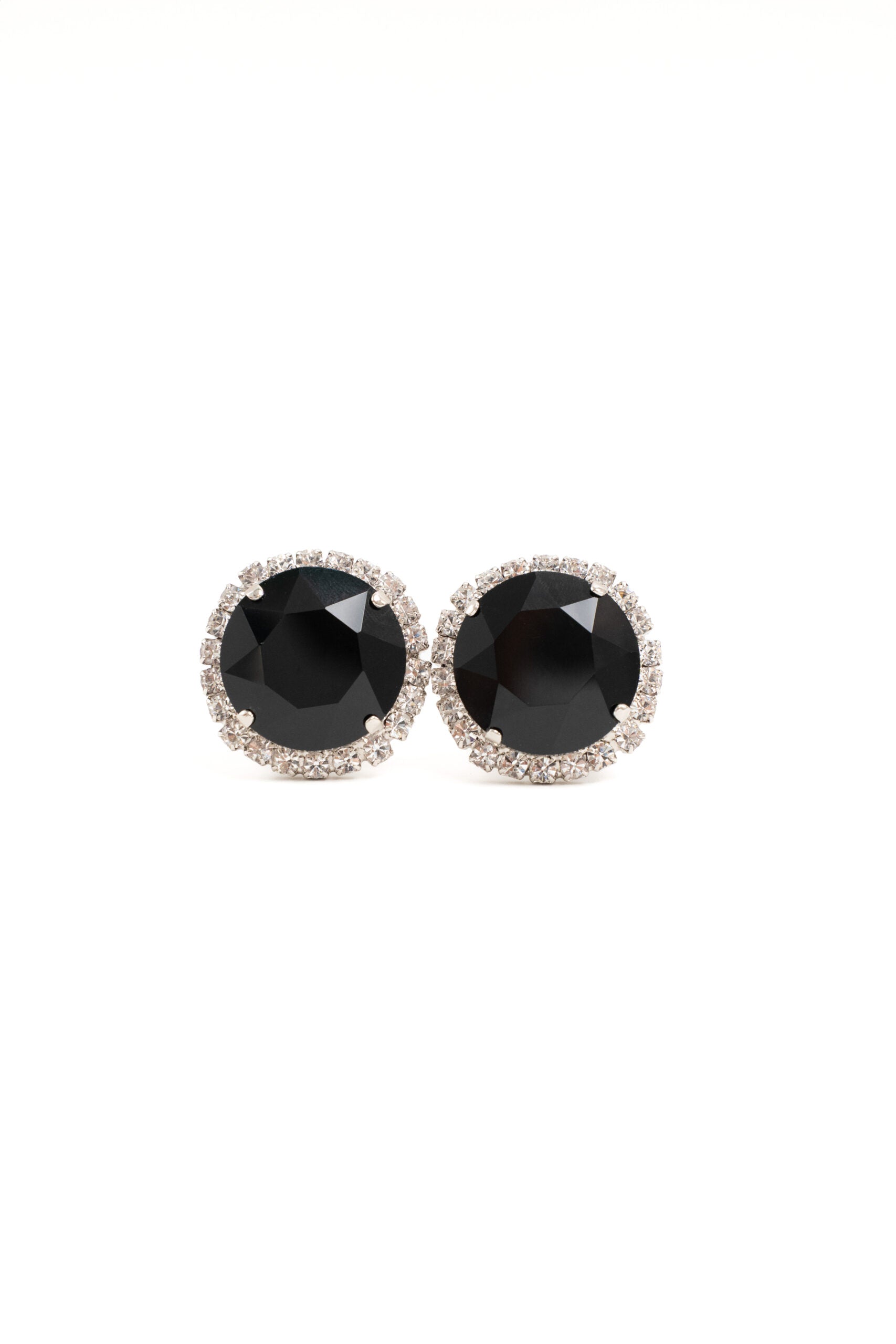 Michela Earjewels silver stone black