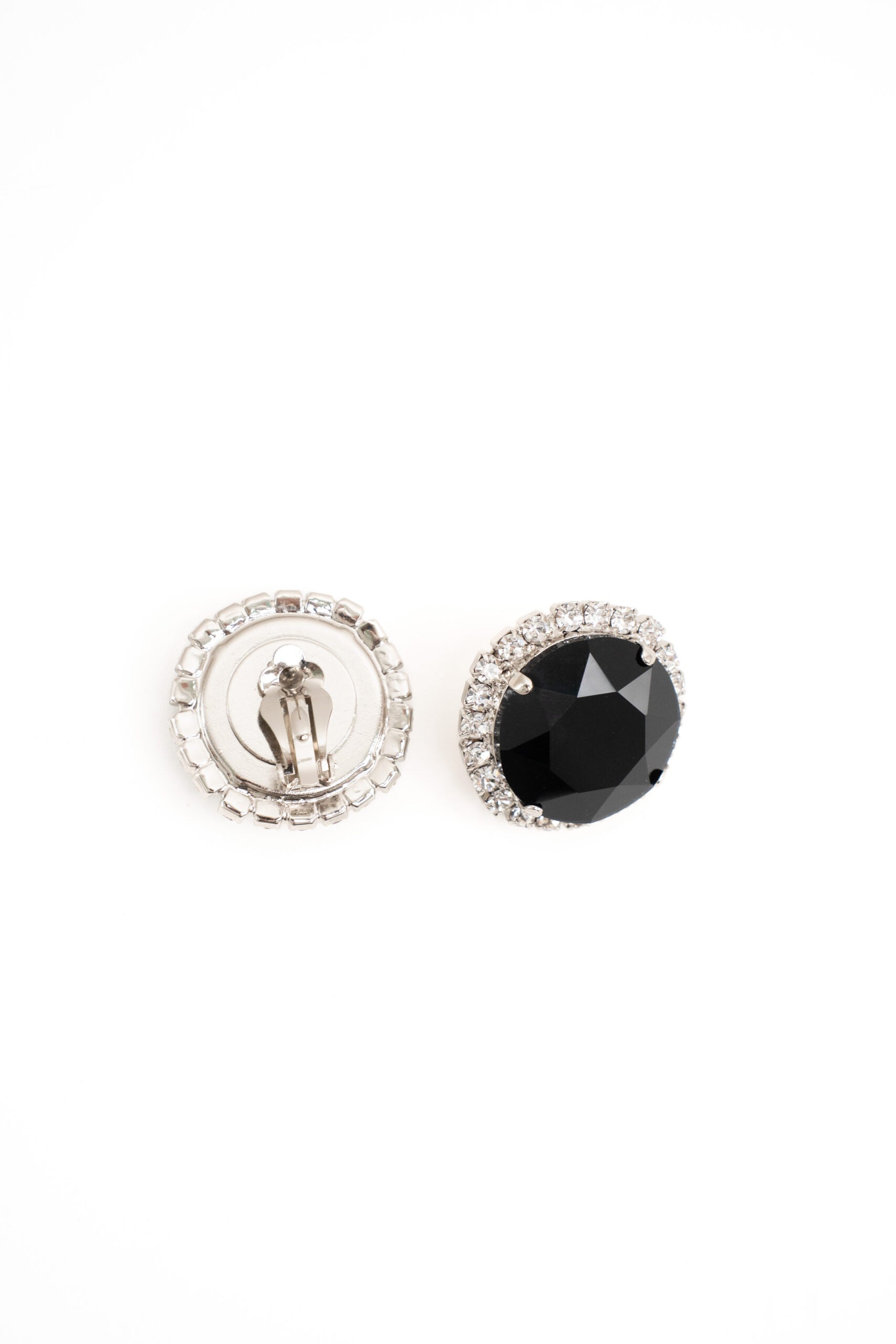 Michela Earjewels silver stone black