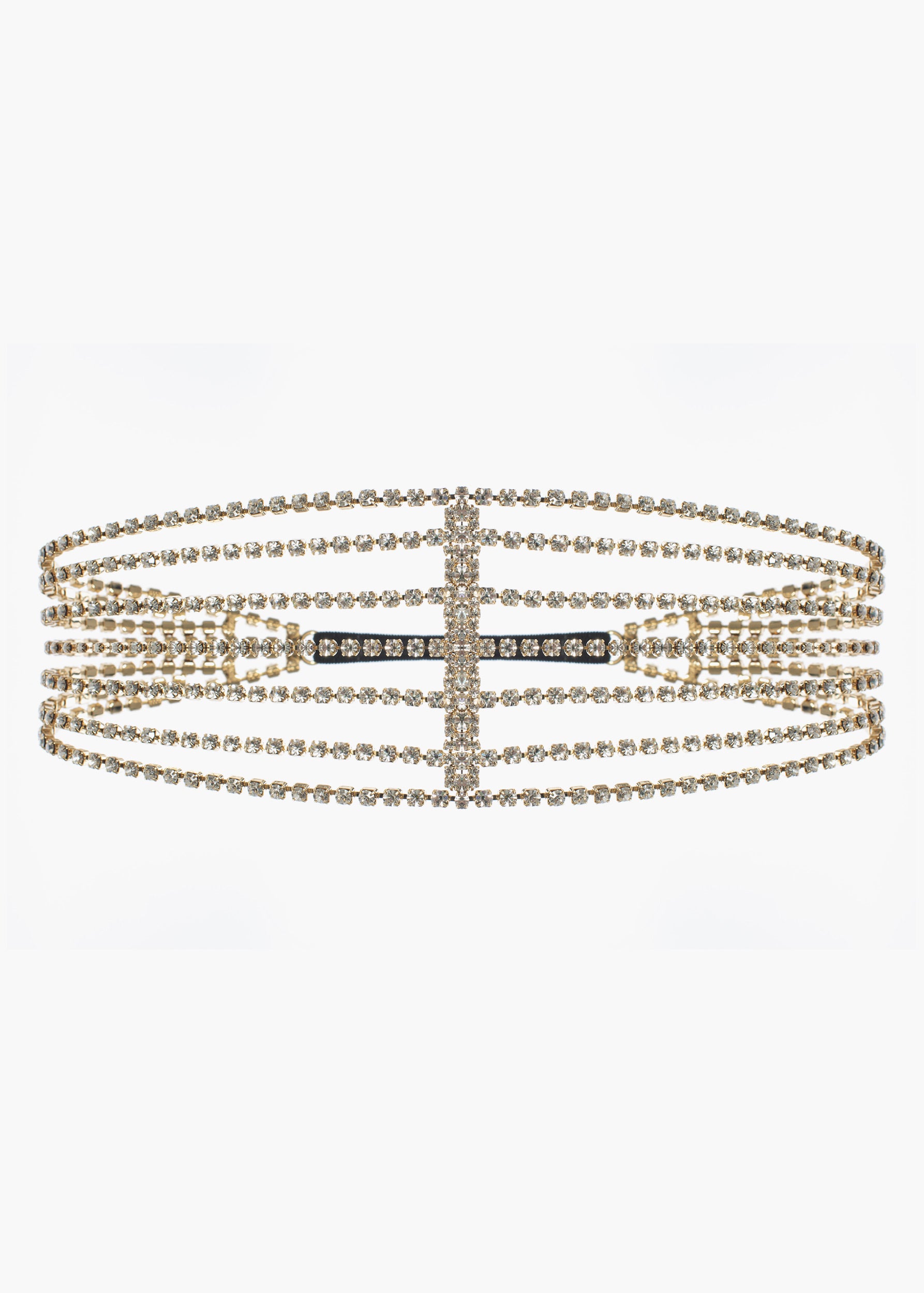 Vittoria Headband gold white Nude skin