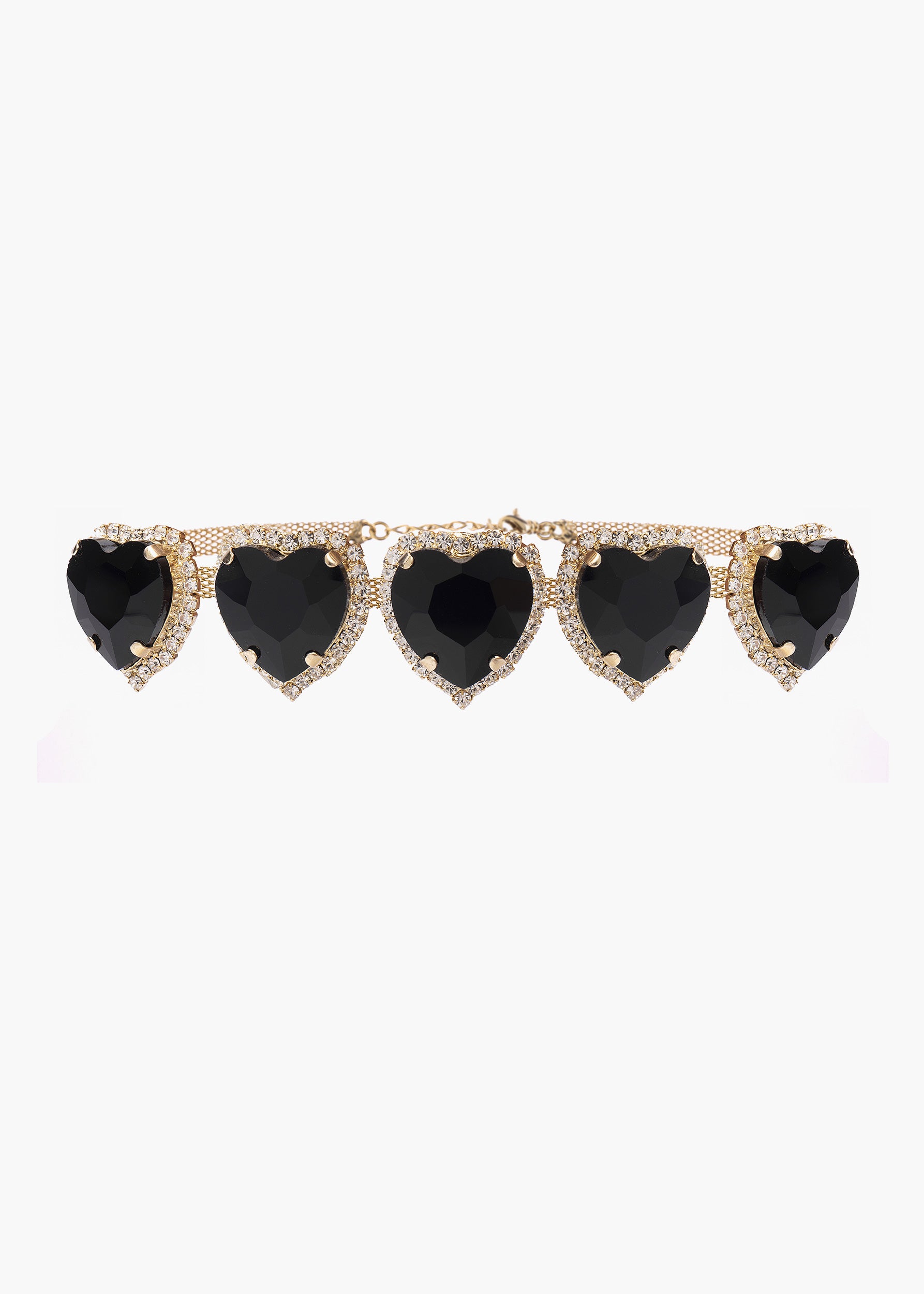 Laura choker black crystal capsule heart