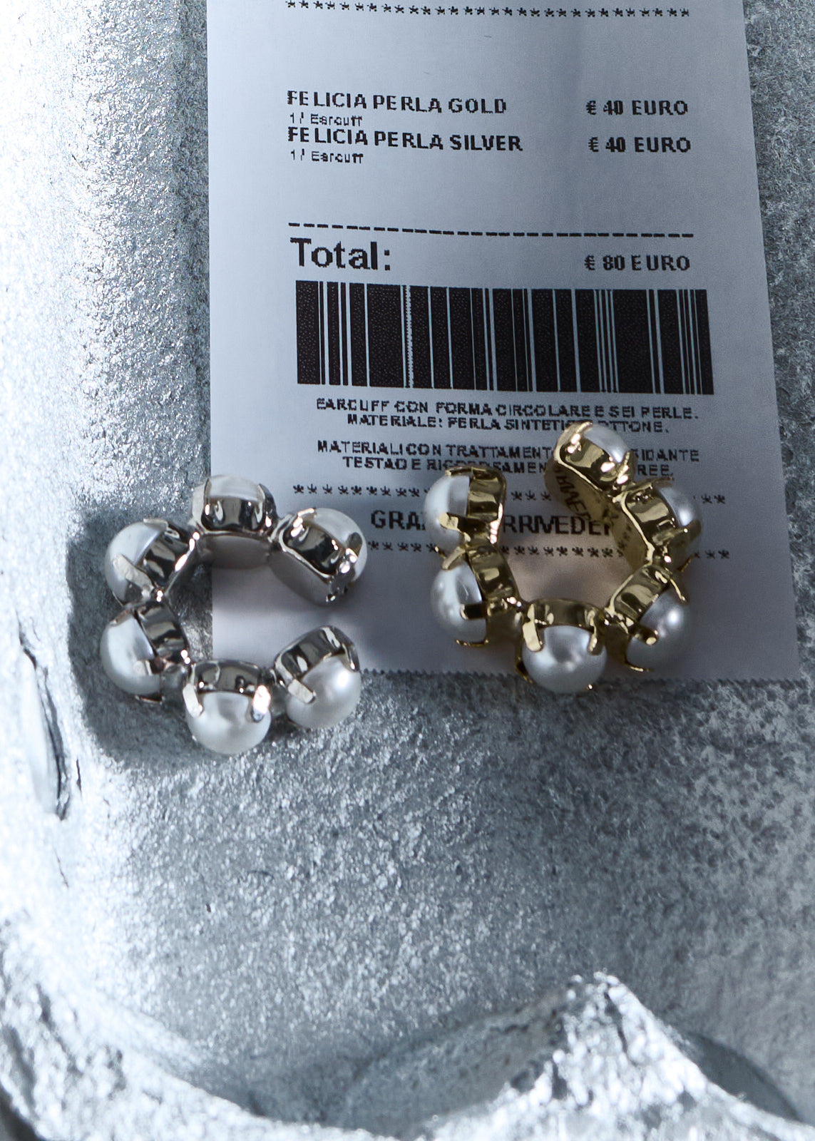 Felicia ear cuff perla silver