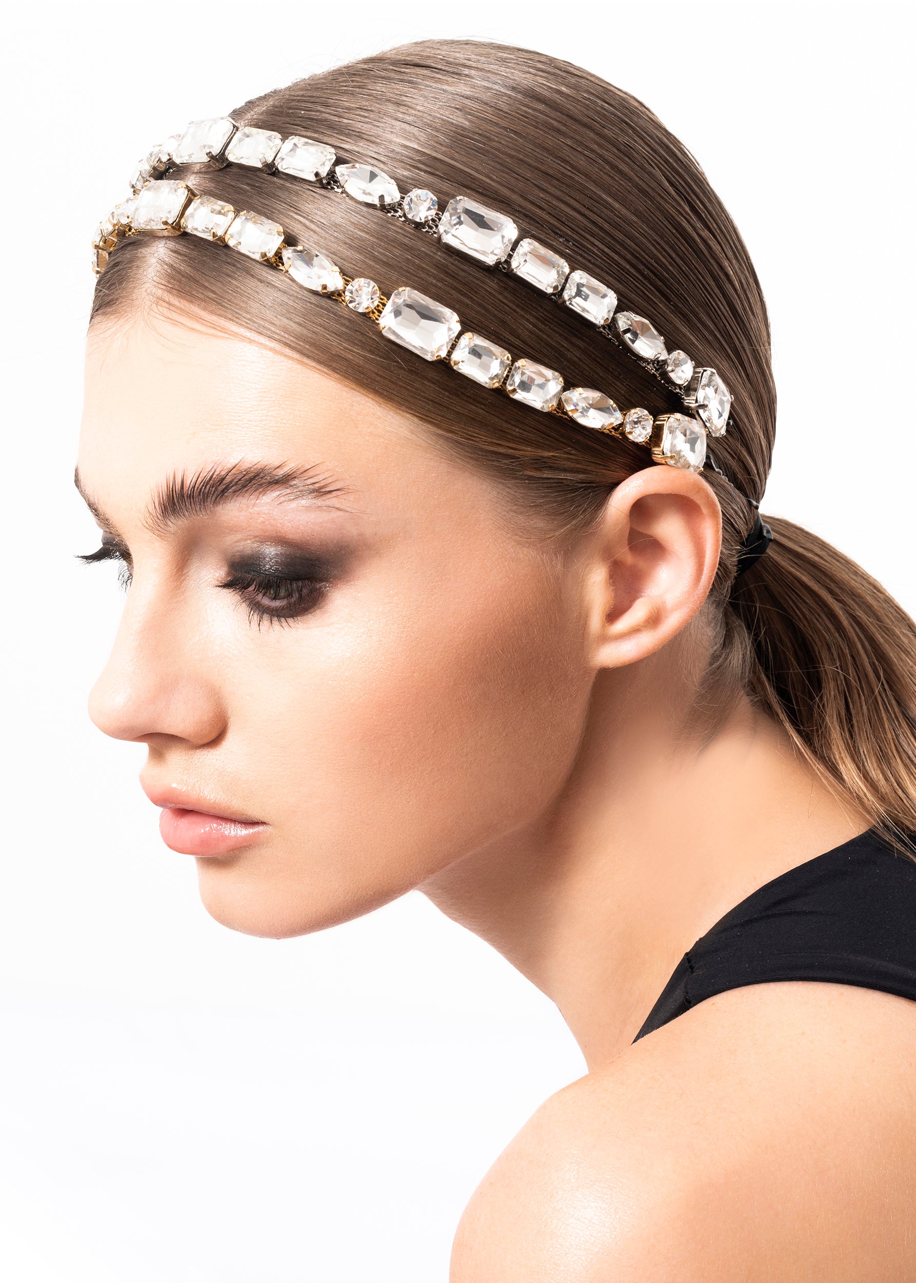 Benedetta Crystal Headband white