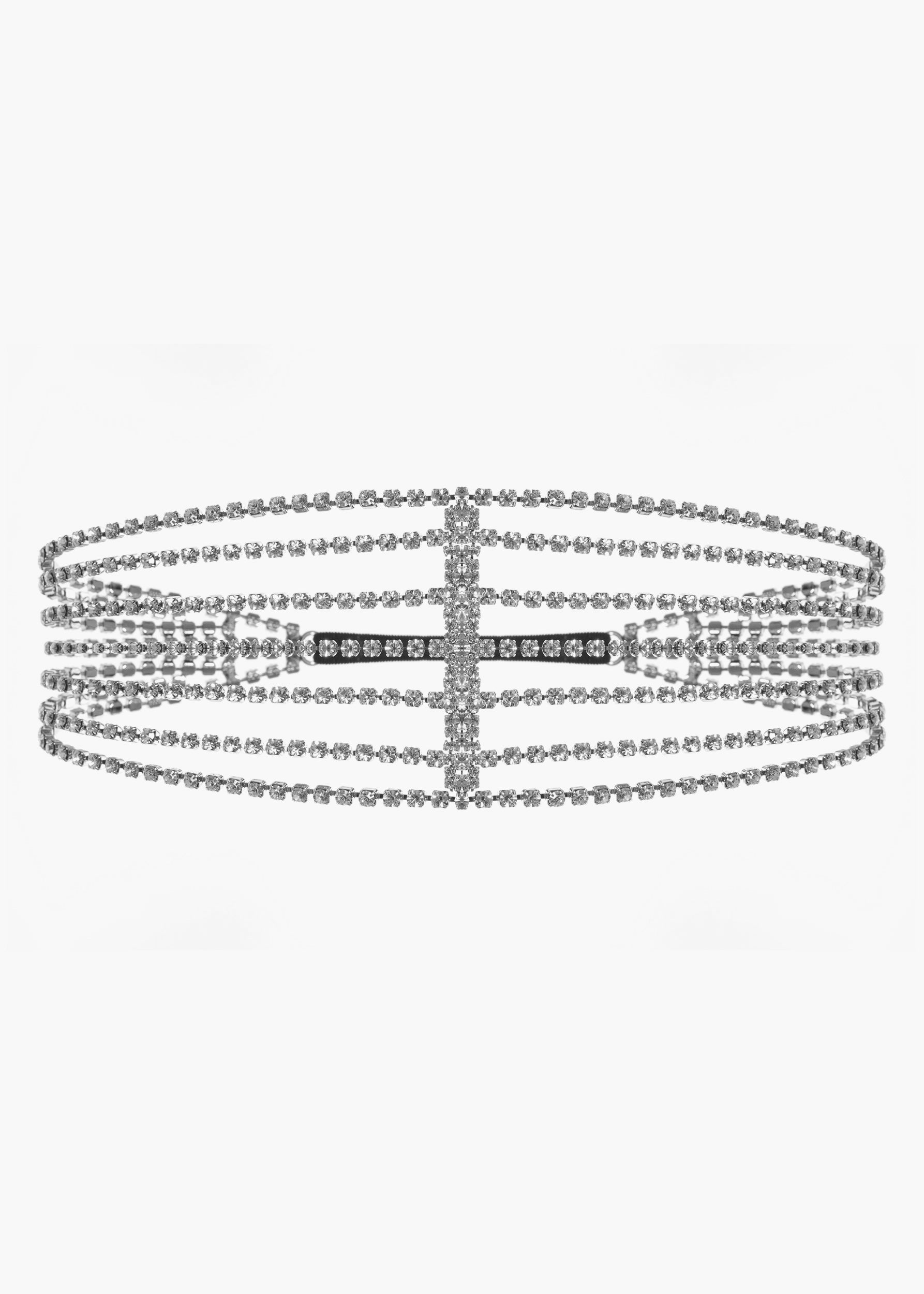 Vittoria Headband silver white Nude skin