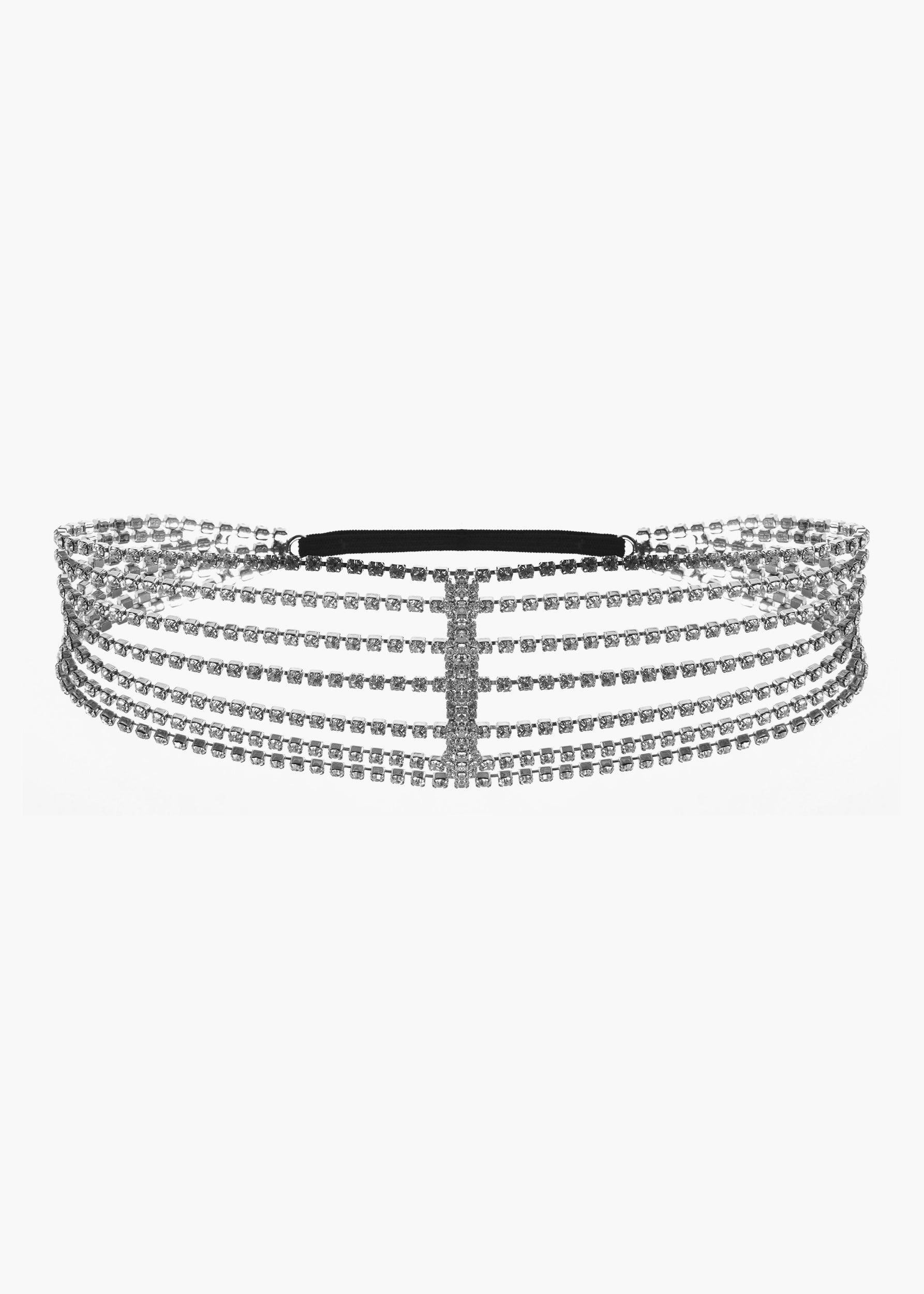 Vittoria Headband silver white Nude skin